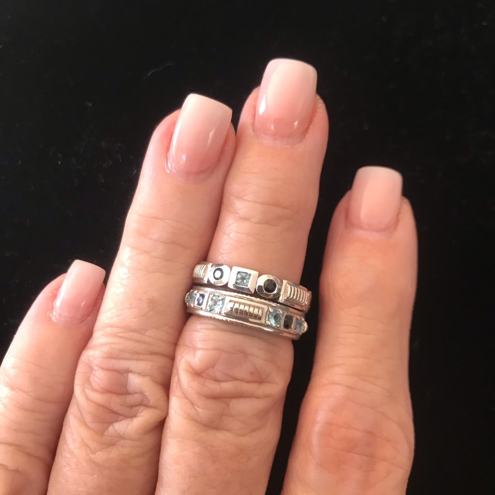 Judith Ripka Sterling Stack Rings Size 5.5